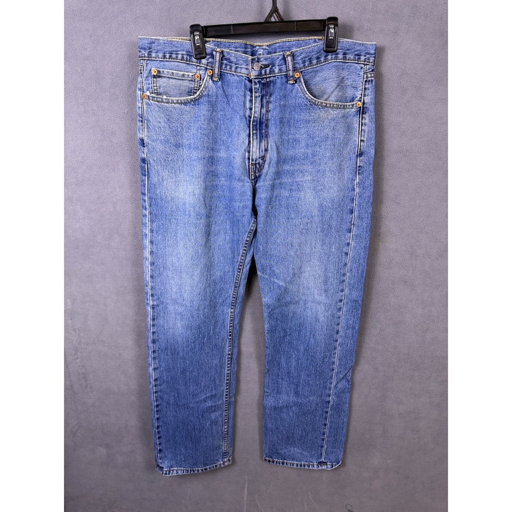 Levis 505 Jeans Mens 38x32 Blue‎ Medium Wash Regular Straight Denim Read!